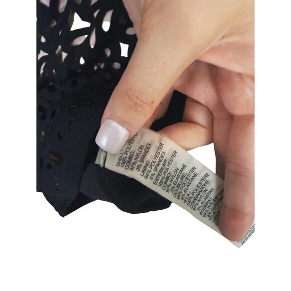 Maeve Anthropologie Laser Cut Basalt Sheath Dress 0 Black Mother of Bride Event - Picture 11 of 12